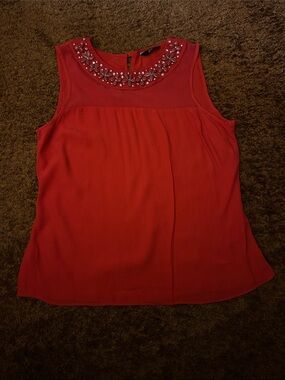 F&F Jewel-Embellished Red Sleeveless Top